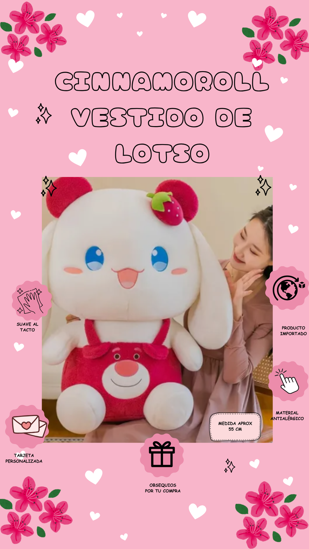 TIERNO LOTSO VESTIDO DE CINNAMOROLL 🍓🥰